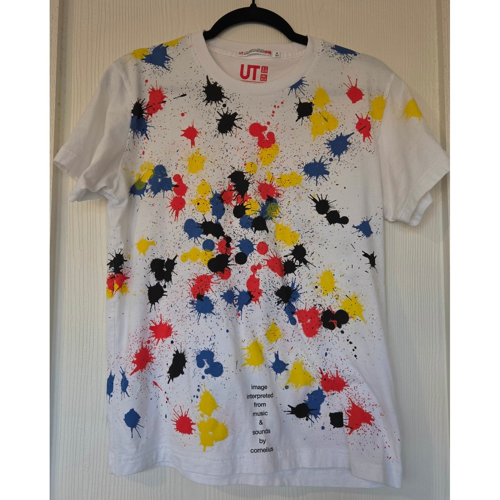 Rare Uniqlo UT Cornelius 10th Anniversary Paint Splatter Graphic T-Shirt Size M